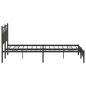 Preview: Metallbett ohne Matratze Braun Eichen-Optik 193x203 cm