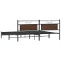 Preview: Metallbett ohne Matratze Braun Eichen-Optik 193x203 cm
