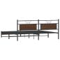 Preview: Metallbett ohne Matratze Braun Eichen-Optik 200x200 cm