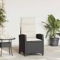 Preview: ARDEBO.de - Gartensessel mit Beistelltisch Verstellbar Schwarz Poly Rattan
