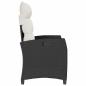 Preview: Gartensessel mit Beistelltisch Verstellbar Schwarz Poly Rattan