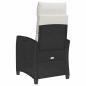 Preview: Gartensessel mit Beistelltisch Verstellbar Schwarz Poly Rattan