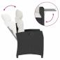 Preview: Gartensessel mit Beistelltisch Verstellbar Schwarz Poly Rattan