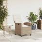 Preview: Gartensessel mit Beistelltisch Verstellbar Beige Poly Rattan
