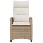 Preview: Gartensessel mit Beistelltisch Verstellbar Beige Poly Rattan