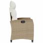 Preview: Gartensessel mit Beistelltisch Verstellbar Beige Poly Rattan