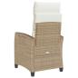 Preview: Gartensessel mit Beistelltisch Verstellbar Beige Poly Rattan