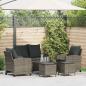 Preview: ARDEBO.de - 6-tlg. Garten-Sofagarnitur mit Kissen Grau Poly Rattan