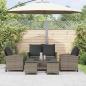 Preview: 6-tlg. Garten-Sofagarnitur mit Kissen Grau Poly Rattan