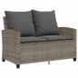 Preview: 6-tlg. Garten-Sofagarnitur mit Kissen Grau Poly Rattan