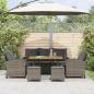 Preview: 6-tlg. Garten-Sofagarnitur mit Kissen Grau Poly Rattan