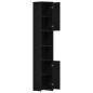 Preview: Badschrank Schwarz Eichen-Optik 30x30x183,5 cm Holzwerkstoff