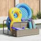 Preview: Pool Aufbewahrungsbehälter Hellgrau 110x100x57 cm Poly Rattan