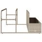 Preview: Pool Aufbewahrungsbehälter Hellgrau 110x100x57 cm Poly Rattan