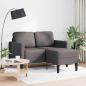 Preview: 2-Sitzer-Sofa mit Chaiselongue L-Form Grau 125 cm Kunstleder