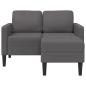 Preview: 2-Sitzer-Sofa mit Chaiselongue L-Form Grau 125 cm Kunstleder