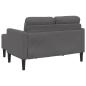 Preview: 2-Sitzer-Sofa mit Chaiselongue L-Form Grau 125 cm Kunstleder