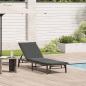 Preview: ARDEBO.de - Sonnenliege mit Auflage Hellgrau Poly Rattan