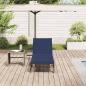 Preview: Sonnenliege mit Auflage Grau Poly Rattan