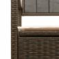 Preview: Gartenbank mit Stauraum und Kissen Braun Poly Rattan
