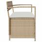 Preview: Gartenbank mit Stauraum und Kissen Beige Poly Rattan