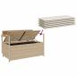 Preview: Gartenbank mit Stauraum und Kissen Beige Poly Rattan