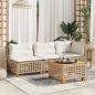 Preview: Garten-Ecksofa mit Kissen Beige Poly Rattan