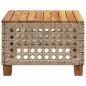 Preview: Gartentisch Beige 55x55x36 cm Poly Rattan Akazienholz