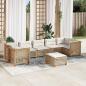 Preview: ARDEBO.de - 8-tlg. Garten-Sofagarnitur mit Kissen Beige Poly Rattan