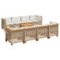 Preview: 9-tlg. Garten-Sofagarnitur mit Kissen Beige Poly Rattan