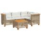 Preview: 5-tlg. Garten-Sofagarnitur mit Kissen Beige Poly Rattan