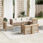 Preview: ARDEBO.de - 8-tlg. Garten-Sofagarnitur mit Kissen Beige Poly Rattan