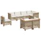 Preview: 8-tlg. Garten-Sofagarnitur mit Kissen Beige Poly Rattan