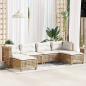 Preview: ARDEBO.de - 6-tlg. Garten-Sofagarnitur mit Kissen Beige Poly Rattan