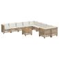 Preview: 11-tlg. Garten-Sofagarnitur mit Kissen Beige Poly Rattan