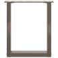 Preview: Couchtischbeine U-Form 2 Stk. Naturstahl 28x(42-43) cm Stahl