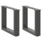 Preview: ARDEBO.de - Couchtischbeine U-Form 2 Stk. Anthrazit 30x(30-31) cm Stahl