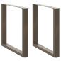 Preview: ARDEBO.de - Esstischbeine U-Form 2 Stk. Naturstahl 80x(72-73) cm Stahl