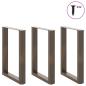 Preview: Couchtischbeine U-Form 3 Stk. Naturstahl 70x(72-73) cm Stahl