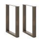 Preview: ARDEBO.de - Esstischbeine U-Form 2 Stk. Naturstahl 70x(72-73) cm Stahl