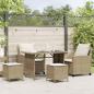 Preview: 4-tlg. Garten-Sofagarnitur mit Kissen Beige Poly Rattan