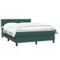 Preview: ARDEBO.de - Boxspringbett mit Matratze Dunkelgrün 140x210 cm Samt