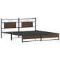 Preview: Metallbett ohne Matratze Braun Eichen-Optik 183x213 cm