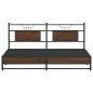 Preview: Metallbett ohne Matratze Braun Eichen-Optik 183x213 cm
