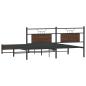 Preview: Metallbett ohne Matratze Braun Eichen-Optik 183x213 cm