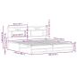 Preview: Metallbett ohne Matratze Braun Eichen-Optik 183x213 cm