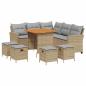 Preview: 6-tlg. Garten-Sofagarnitur mit Kissen L-Form Beige Poly Rattan