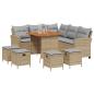 Preview: 6-tlg. Garten-Sofagarnitur mit Kissen L-Form Beige Poly Rattan