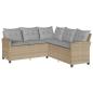 Preview: 6-tlg. Garten-Sofagarnitur mit Kissen L-Form Beige Poly Rattan