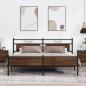 Preview: ARDEBO.de - Metallbett ohne Matratze Braun Eichen-Optik 200x200 cm
